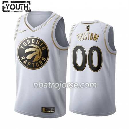 Barn Toronto Raptors Tröja Skräddarsydda 2019-20 Nike Vit Golden Edition Swingman